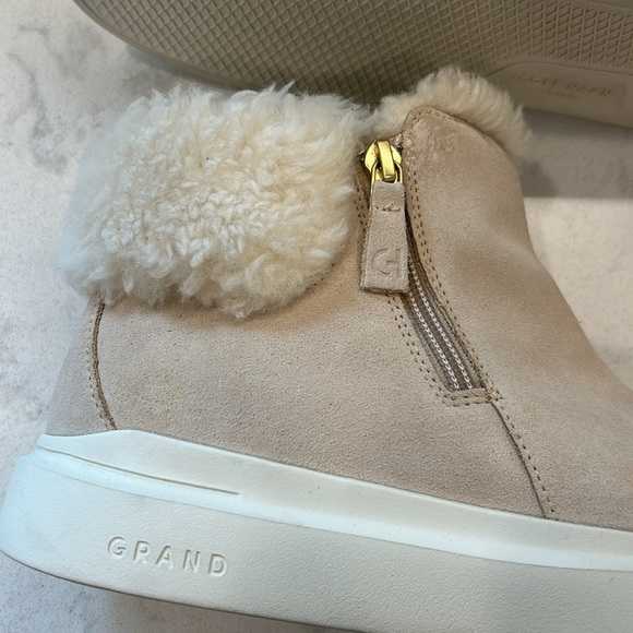 Cole Haan Womens Grandpro Rally Gray Slip On Dressy Ankle Suede Booties Shoes - Picture 15 of 16